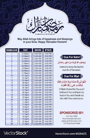 ramadan mubarak calender