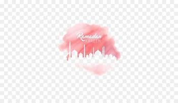 Ramadan Watercolor painting Eid Mubarak Star and crescent - Pink watercolor castle 