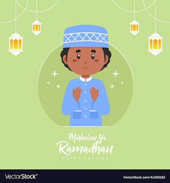 ramadhan greeting background with character