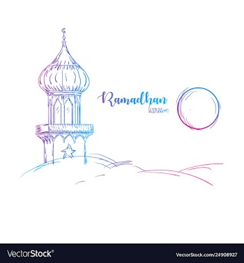 Ramadhan hand drawing vector image