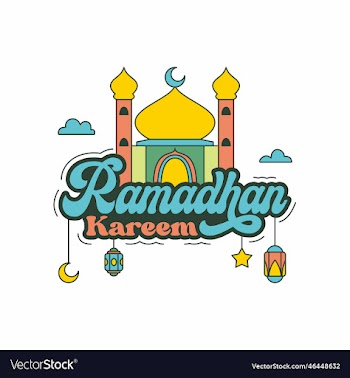 ramadhan kareem with mosque and islamic element