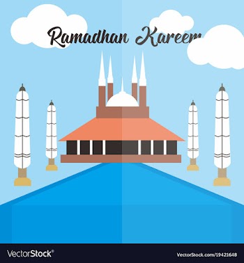 Ramadhan kareem with mosque vector image