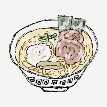 Ramen noodle bowl clipart, Japanese | Free PSD - rawpixel