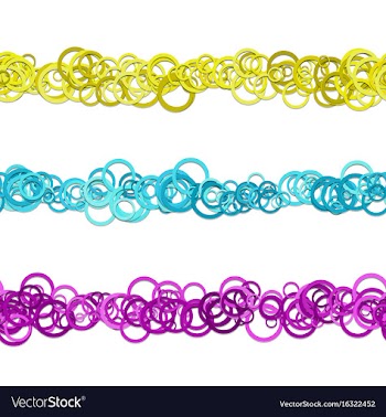 Random circle pattern text divider line design set vector image