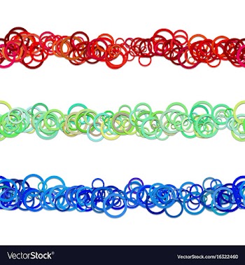 Random circle pattern text divider line design set vector image