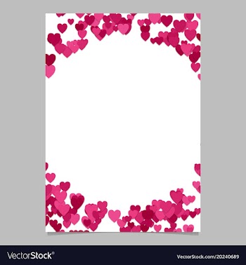 Random heart page border background design - love vector image