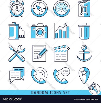  					Random icons set vector image														