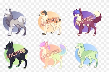 Randomly-assorted Wolf/dog Adoptables [1/6 Open] By - Animal Figure