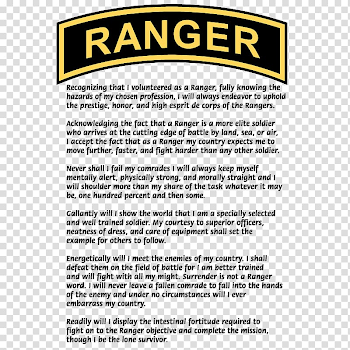 Ranger School Ranger Creed United States Army Rangers 75th Ranger ...