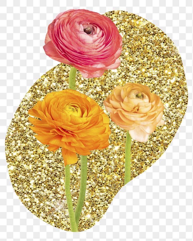 Ranunculus flower png badge sticker, | Free PNG - rawpixel
