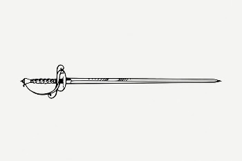 Rapier sword clipart, vintage weapon | Free PSD Illustration - rawpixel