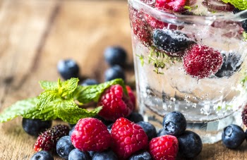 Raspberries And Blueberries