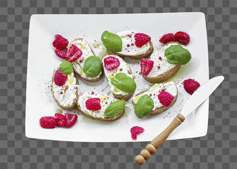 Raspberry bruschetta png sticker, transparent | Free PNG - rawpixel