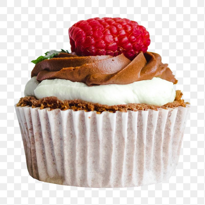 Raspberry chocolate cupcake png sticker, | Free PNG - rawpixel