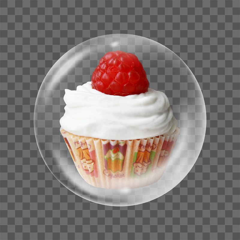 Raspberry cupcake png sticker, bubble | Free PNG - rawpixel