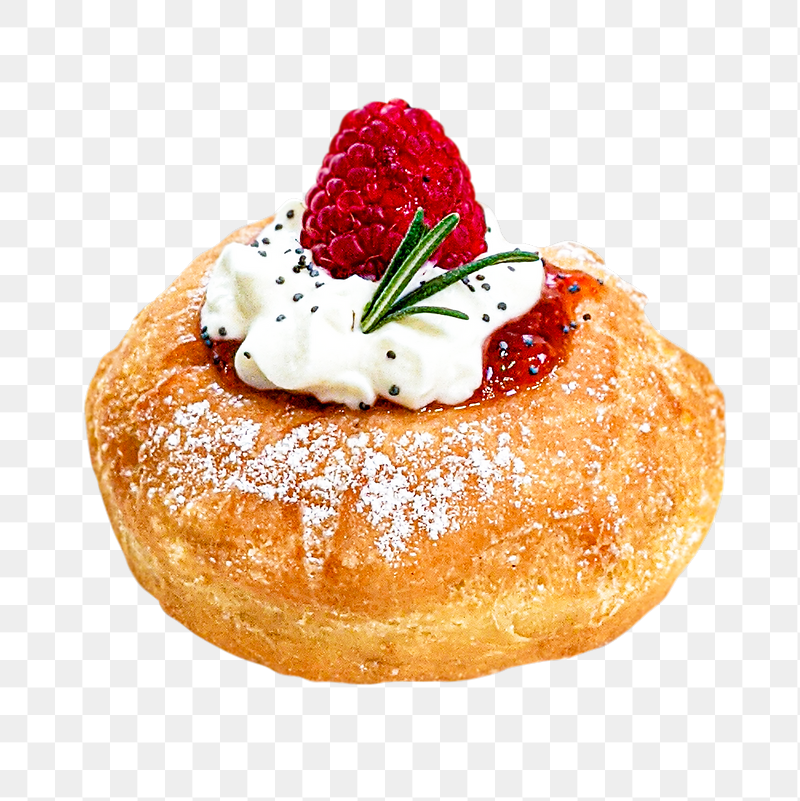 Raspberry donut png dessert sticker, | Free PNG - rawpixel