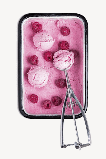 Raspberry ice-cream collage element psd | Free PSD - rawpixel
