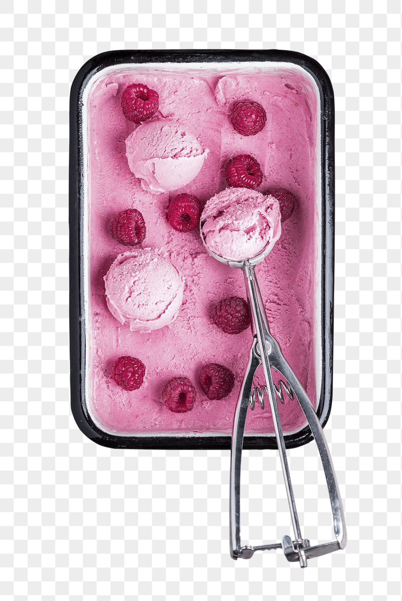 Raspberry ice-cream png sticker, transparent | Free PNG - rawpixel