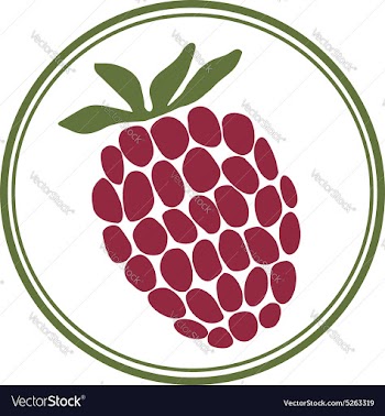 Raspberry label vector image