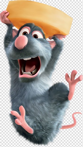 Rat carrying cheese, Ratatouille Film Animation Pixar , rat transparent background PNG clipart