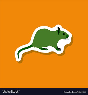 Rat paper sticker on stylish background vector image