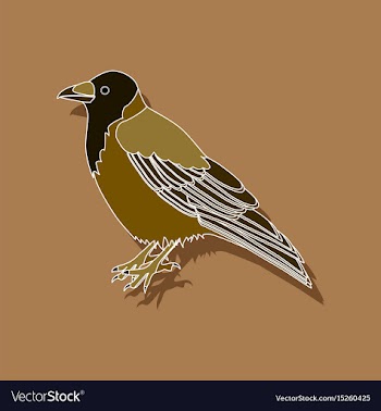 Raven paper sticker on stylish background vector image