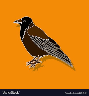 Raven paper sticker on stylish background vector image