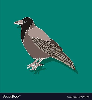 Raven paper sticker on stylish background vector image