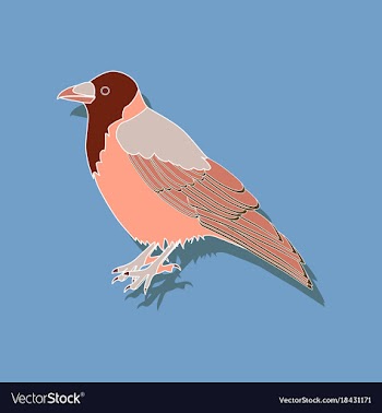 Raven paper sticker on stylish background vector image