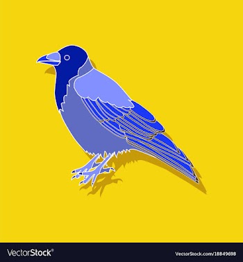 Raven paper sticker on stylish background vector image