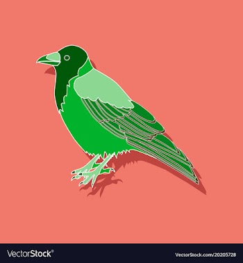 Raven paper sticker on stylish background vector image