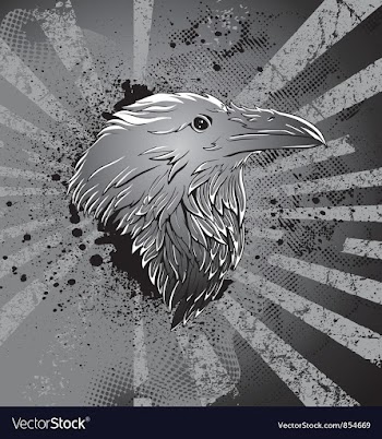 Raven with grunge background vector image