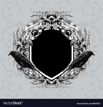 Ravens with shield vector image