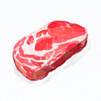 Raw meat steak psd watercolor drawing