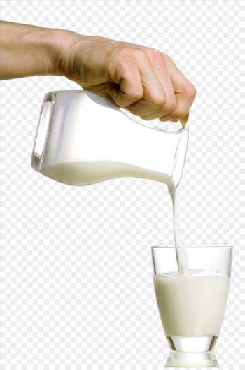 Raw milk Breakfast Glass Cup - Pour the milk cup down 