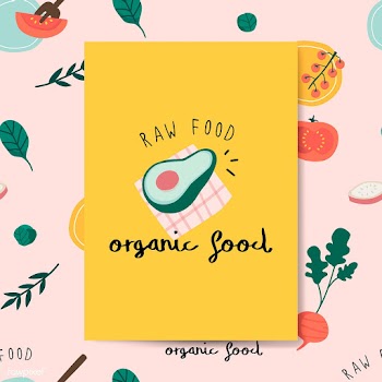 Raw organic food avocado card vector | Free stock vector - 537957