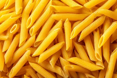 Raw Yellow Penne Pasta - High Detail Raw Yellow Penne Pasta - High Detail