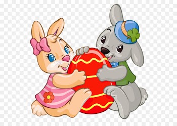 Rayman Raving Rabbids 2 Rabbit Clip art - Easter Bunnies with Red Egg PNG Clipart 