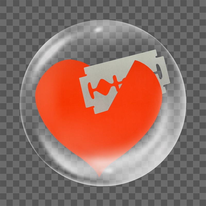 Razored heart png sticker, broken | Free PNG - rawpixel