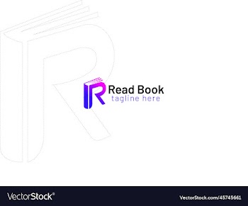 read book logo design - r letter logo free