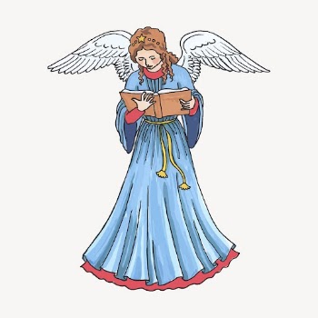 Reading angel clipart, religious illustration | Free PSD - rawpixel
