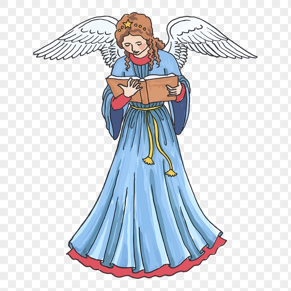 Reading angel png sticker, religious | Free PNG - rawpixel