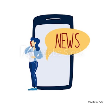 Reading breaking news and checking e-mail on smartphone
