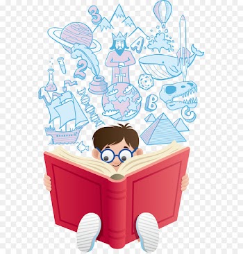 Reading Cartoon Book Illustration - Vector child reading 