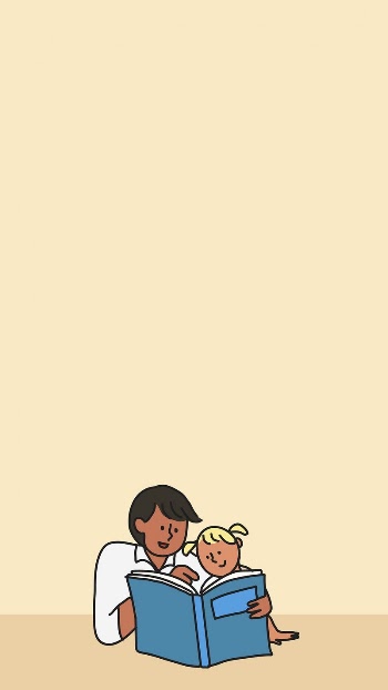 Reading cartoon phone wallpaper, beige | Free Photo - rawpixel
