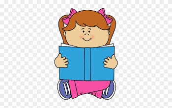 Reading Clipart - Girl Reading Book Clipart