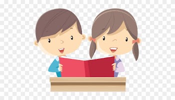 Reading Clipart Png Collection - Boy And Girl Reading Clipart