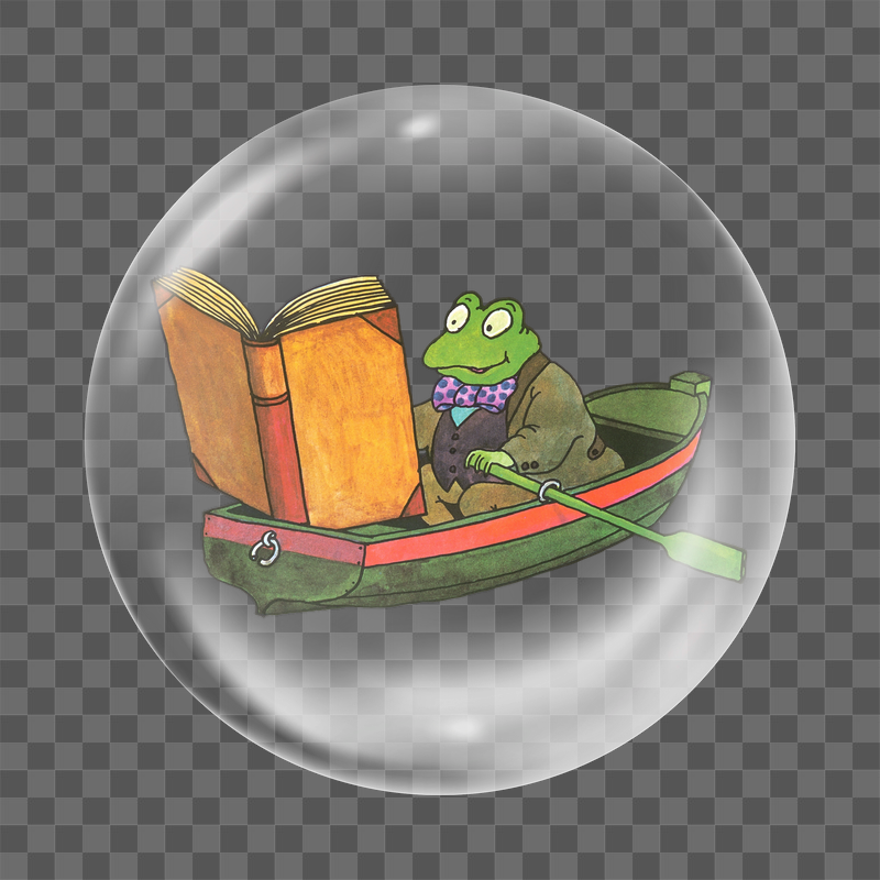 Reading frog png sticker, bubble | Free PNG - rawpixel