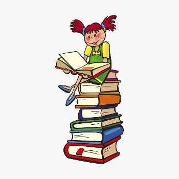 Reading girl clipart, illustration psd. | Free PSD - rawpixel