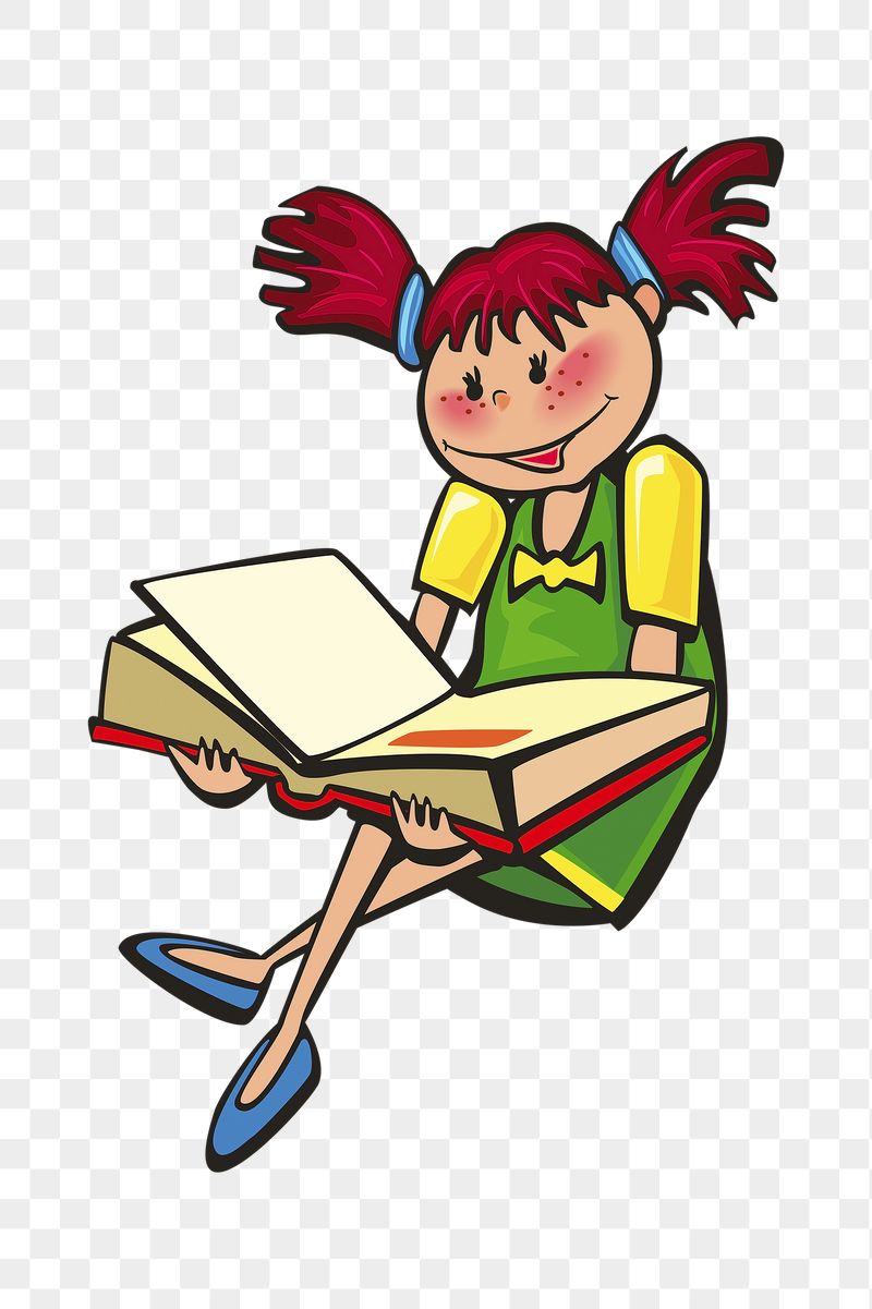 Reading girl png sticker, transparent | Free PNG - rawpixel